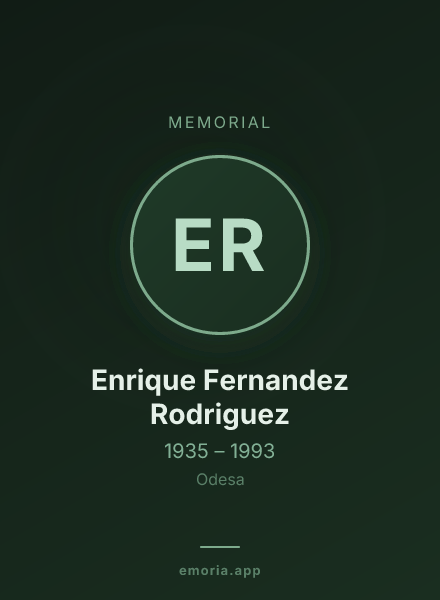 Memorial portrait of Enrique Fernandez Rodriguez