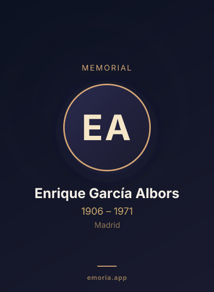 Memorial portrait of Enrique García Albors