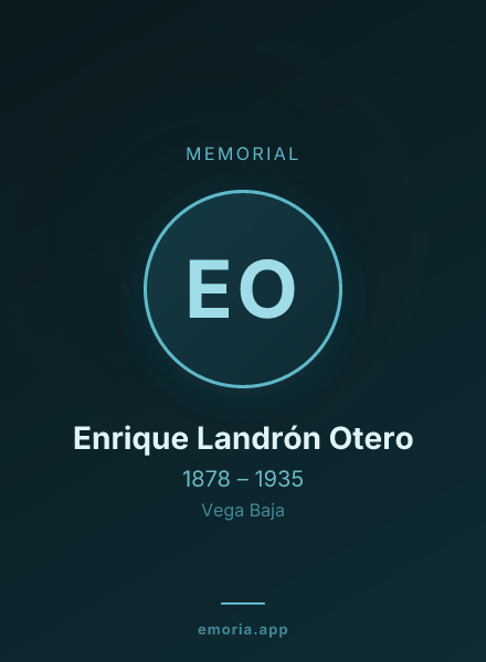 Memorial portrait of Enrique Landrón Otero