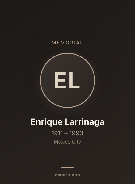 Memorial portrait of Enrique Larrinaga