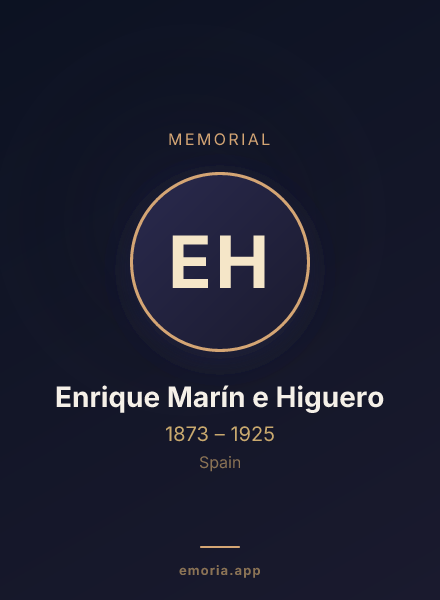 Memorial portrait of Enrique Marín e Higuero