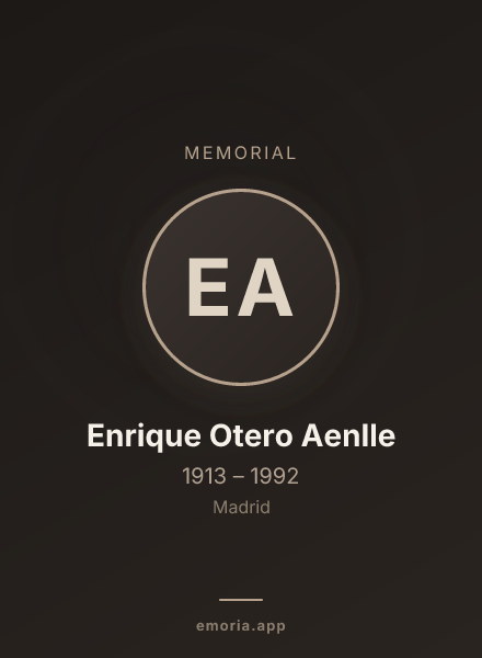 Memorial portrait of Enrique Otero Aenlle