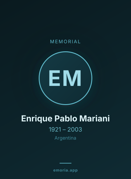Memorial portrait of Enrique Pablo Mariani