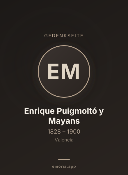 Gedenkportrait von Enrique Puigmoltó y Mayans