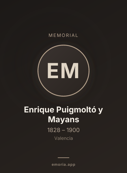 Memorial portrait of Enrique Puigmoltó y Mayans