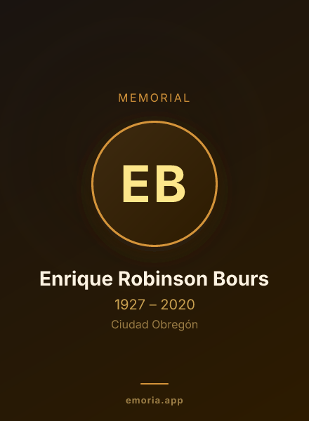 Memorial portrait of Enrique Robinson Bours