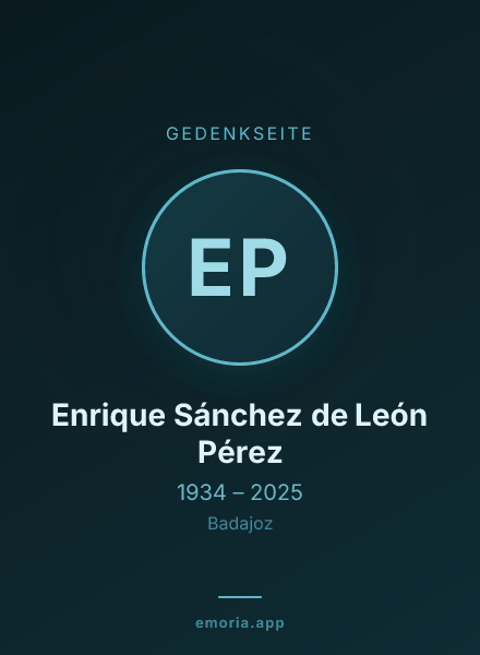 Gedenkportrait von Enrique Sánchez de León Pérez