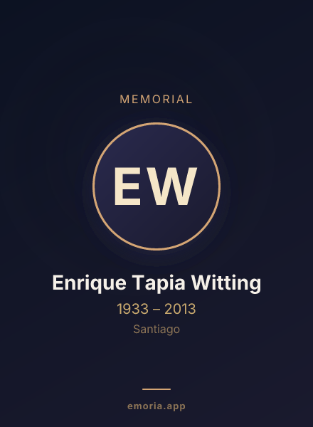 Memorial portrait of Enrique Tapia Witting