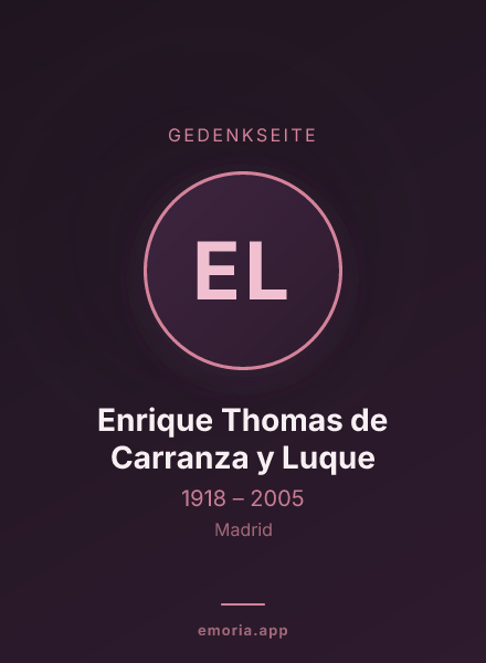 Gedenkportrait von Enrique Thomas de Carranza y Luque