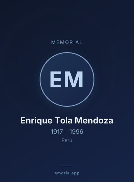 Memorial portrait of Enrique Tola Mendoza