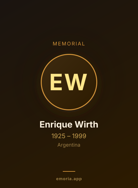 Memorial portrait of Enrique Wirth