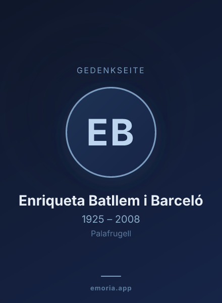 Gedenkportrait von Enriqueta Batllem i Barceló