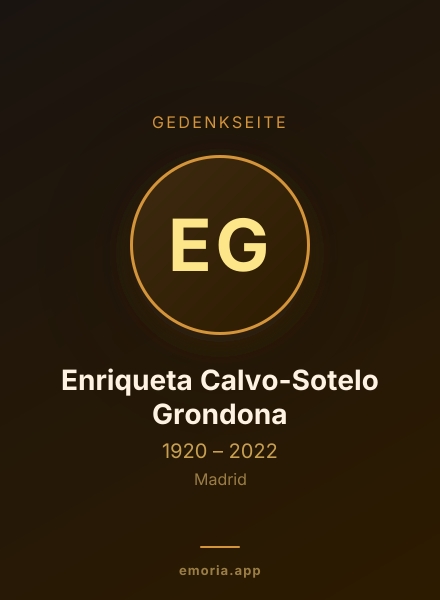 Gedenkportrait von Enriqueta Calvo-Sotelo Grondona