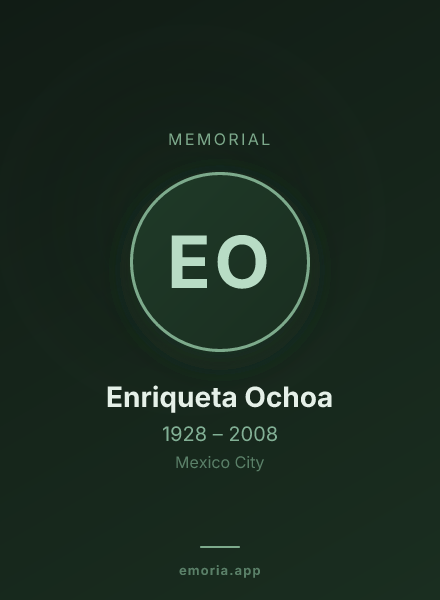 Memorial portrait of Enriqueta Ochoa