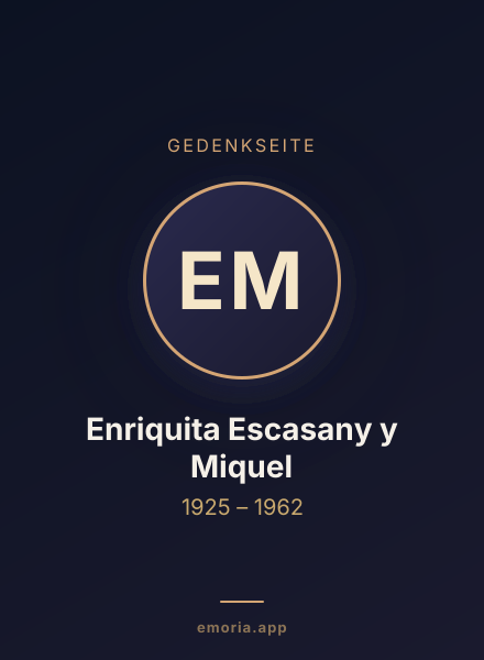 Gedenkportrait von Enriquita Escasany y Miquel