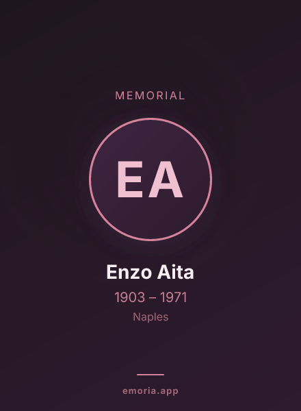 Memorial portrait of Enzo Aita