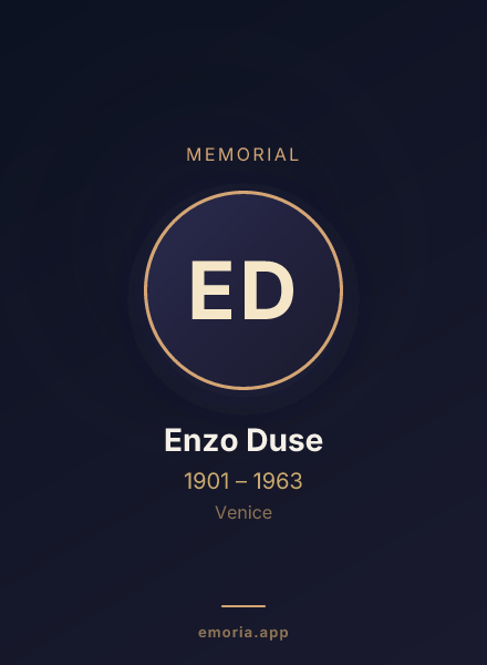 Memorial portrait of Enzo Duse