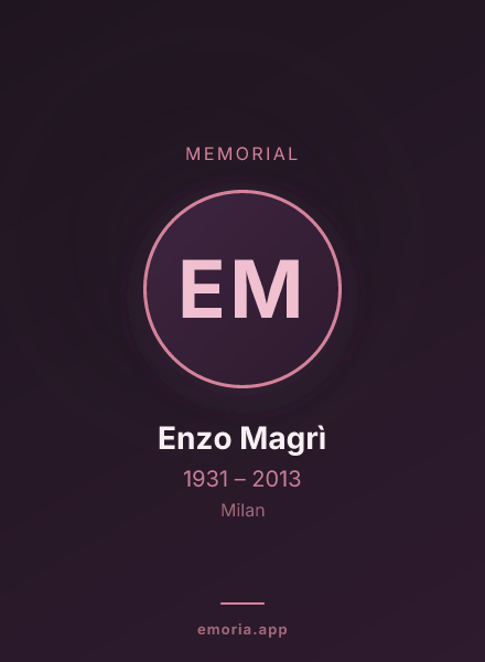 Memorial portrait of Enzo Magrì