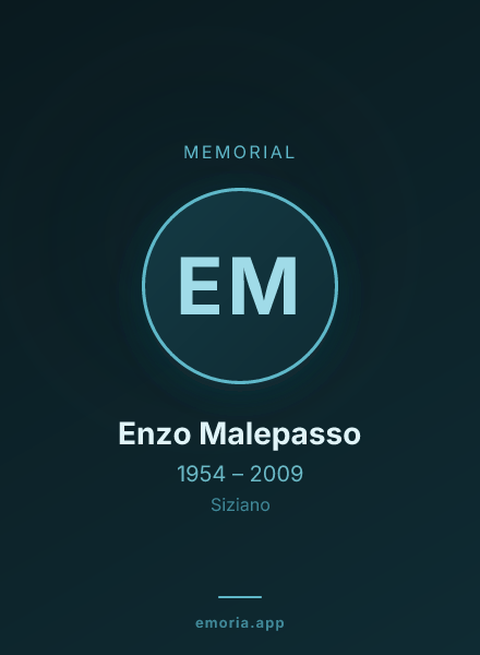 Memorial portrait of Enzo Malepasso