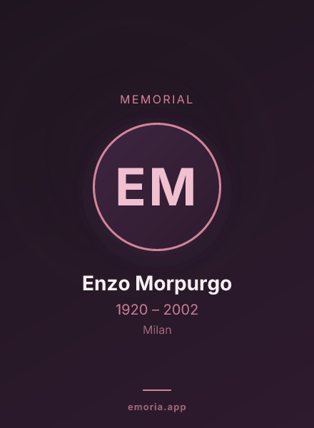 Memorial portrait of Enzo Morpurgo