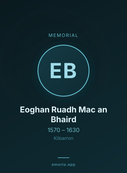 Memorial portrait of Eoghan Ruadh Mac an Bhaird