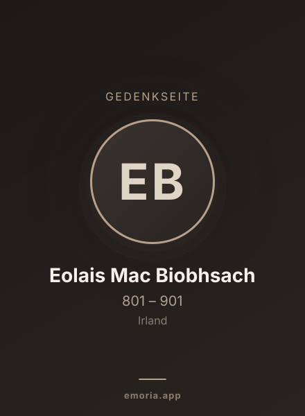 Gedenkportrait von Eolais Mac Biobhsach