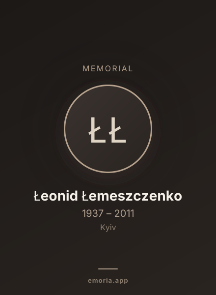 Memorial portrait of Łeonid Łemeszczenko