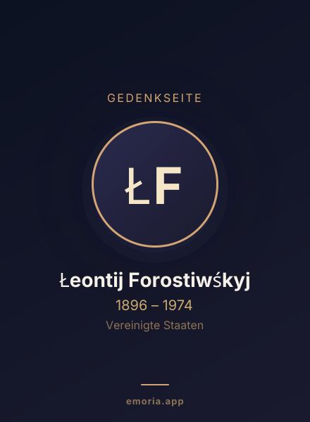 Gedenkportrait von Łeontij Forostiwśkyj