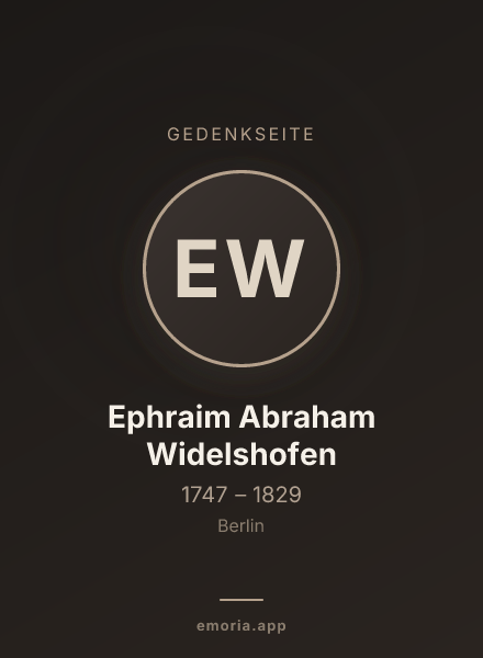 Gedenkportrait von Ephraim Abraham Widelshofen