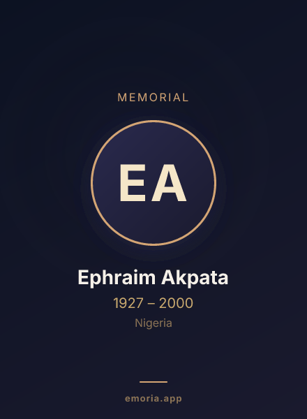 Memorial portrait of Ephraim Akpata
