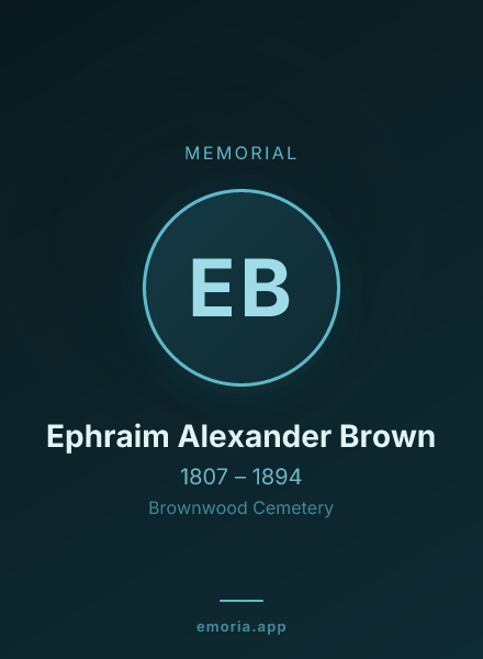 Memorial portrait of Ephraim Alexander Brown