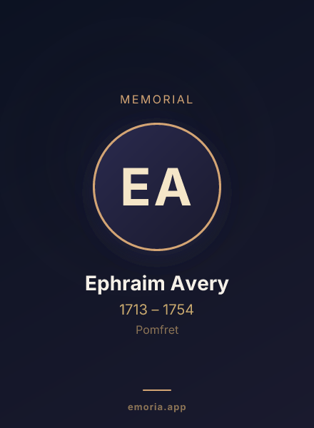 Memorial portrait of Ephraim Avery