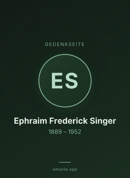 Gedenkportrait von Ephraim Frederick Singer
