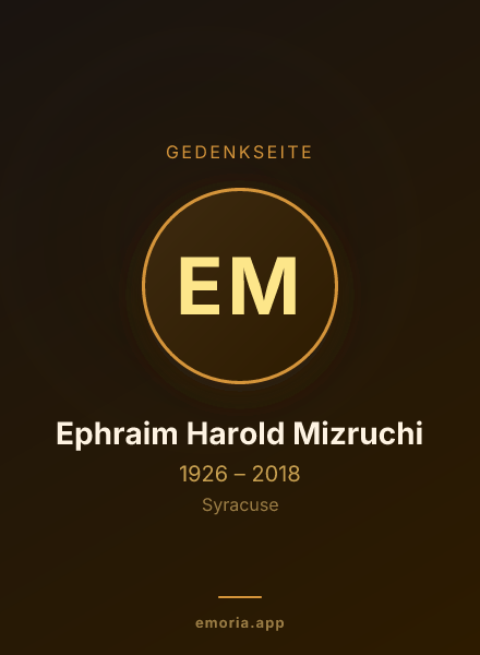 Gedenkportrait von Ephraim Harold Mizruchi
