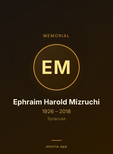 Memorial portrait of Ephraim Harold Mizruchi