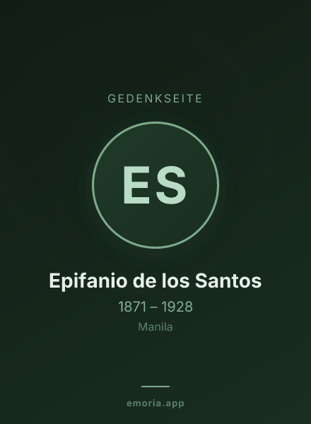 Gedenkportrait von Epifanio de los Santos
