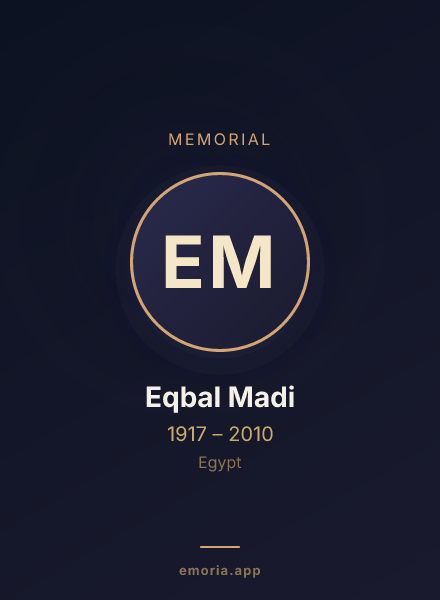 Memorial portrait of Eqbal Madi