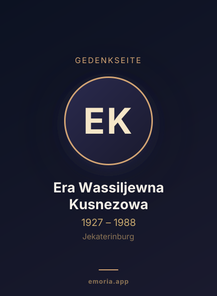 Gedenkportrait von Era Wassiljewna Kusnezowa