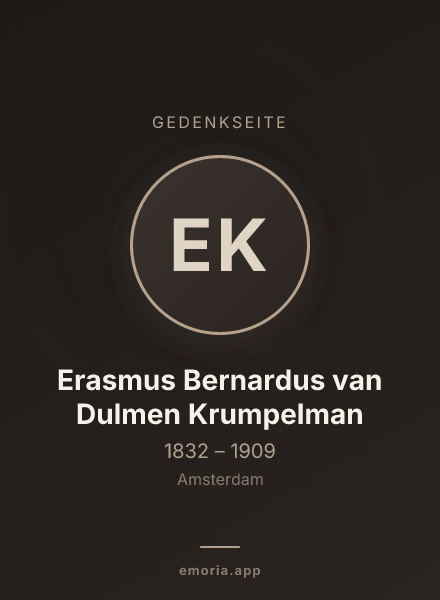 Gedenkportrait von Erasmus Bernardus van Dulmen Krumpelman
