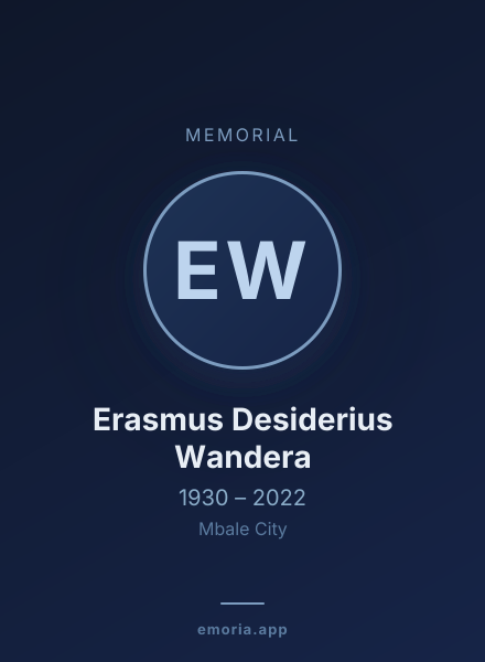 Memorial portrait of Erasmus Desiderius Wandera