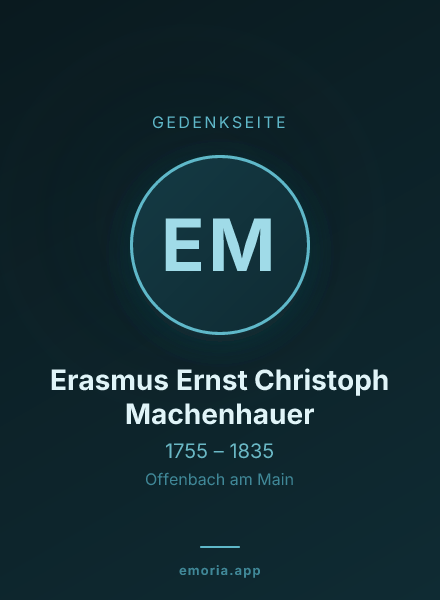 Gedenkportrait von Erasmus Ernst Christoph Machenhauer