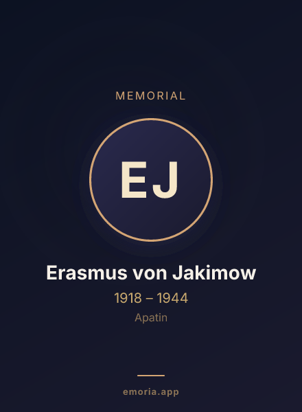 Memorial portrait of Erasmus von Jakimow