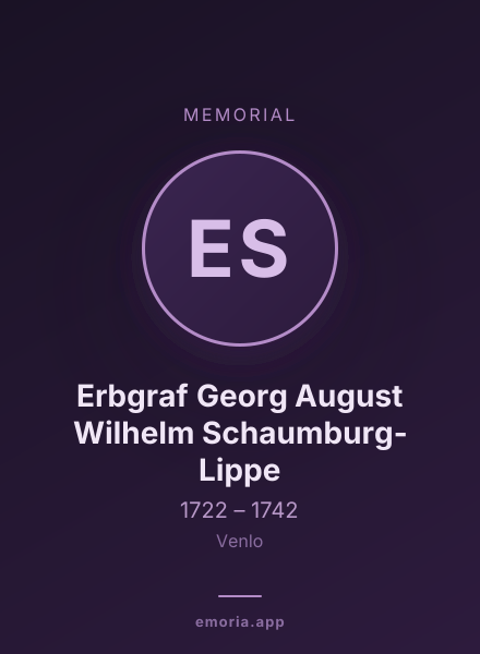Memorial portrait of Erbgraf Georg August Wilhelm Schaumburg-Lippe