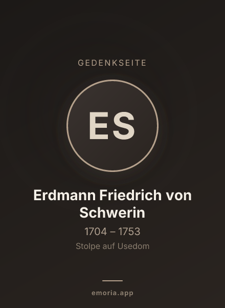 Gedenkportrait von Erdmann Friedrich von Schwerin