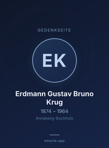 Gedenkportrait von Erdmann Gustav Bruno Krug