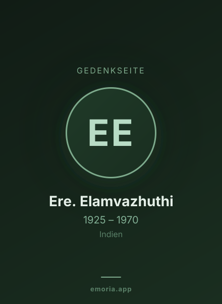 Gedenkportrait von Ere. Elamvazhuthi