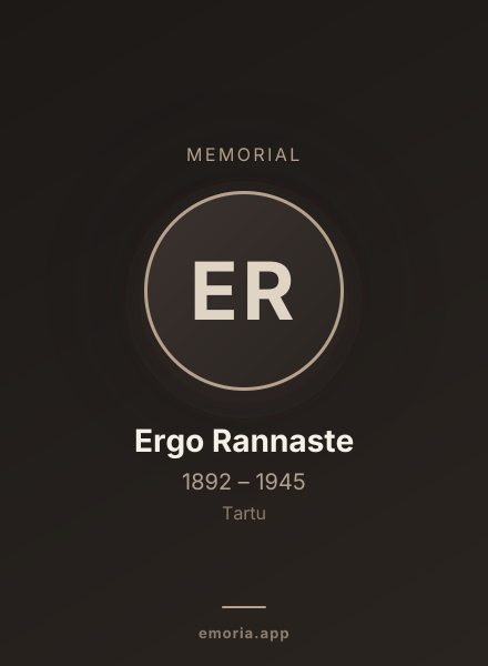 Memorial portrait of Ergo Rannaste
