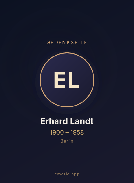 Gedenkportrait von Erhard Landt