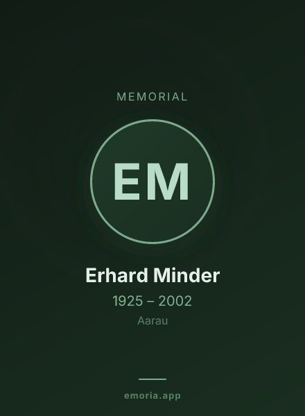 Memorial portrait of Erhard Minder