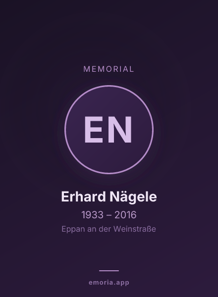 Memorial portrait of Erhard Nägele